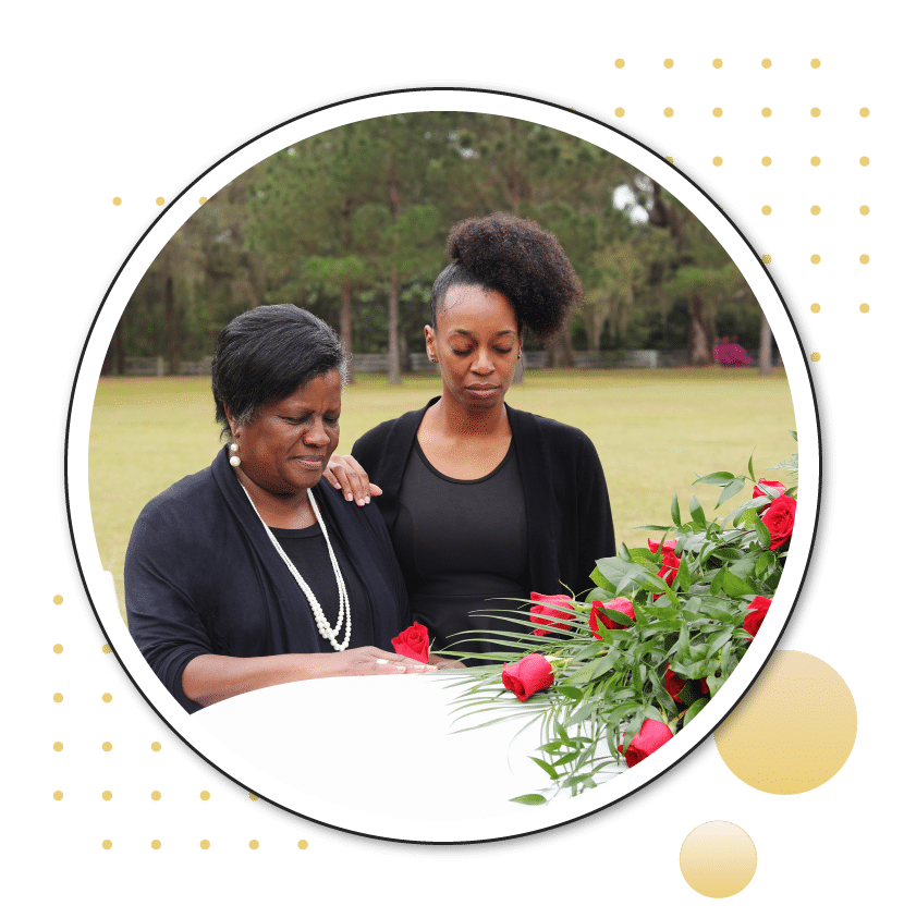 family near casket